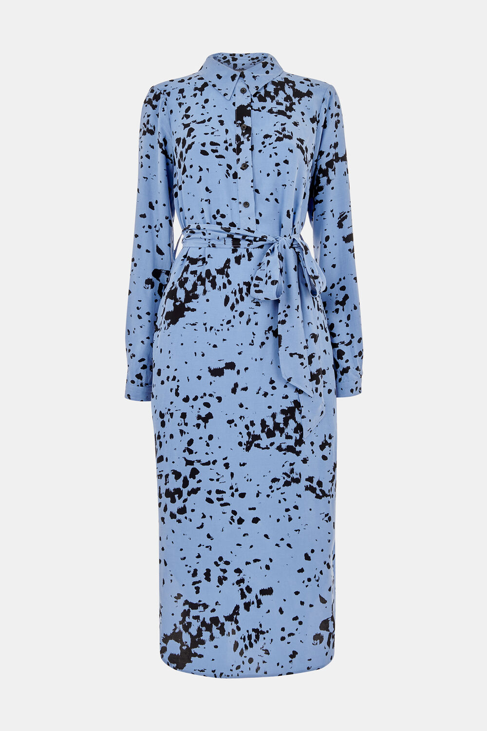 Blue Smudged Spot Print Imie Dress