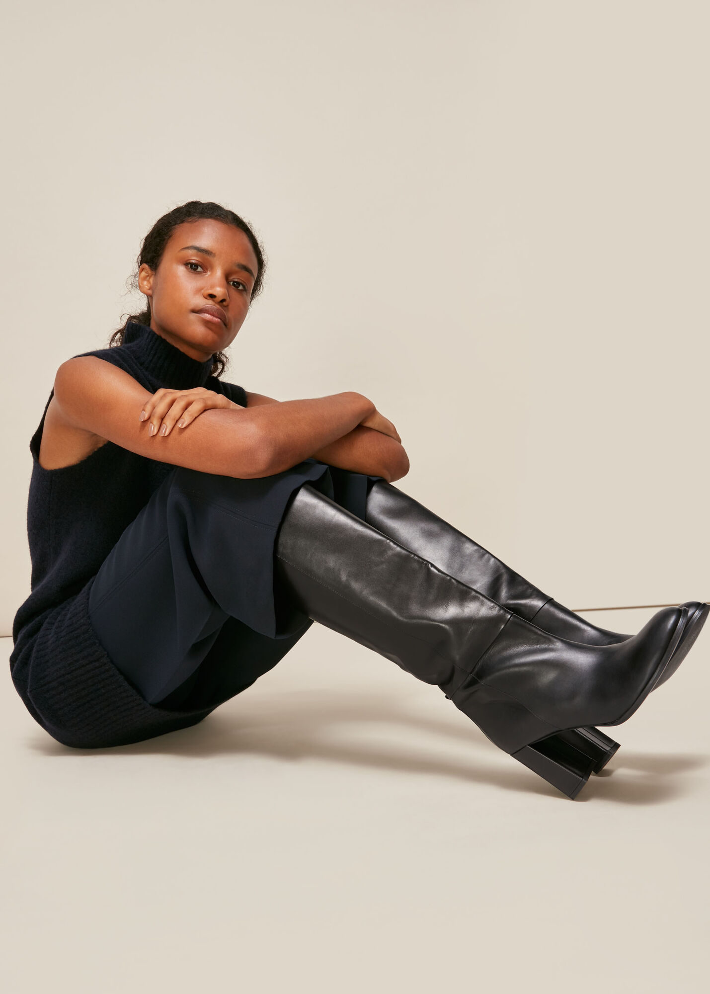 Black Gibson Knee High Boot WHISTLES