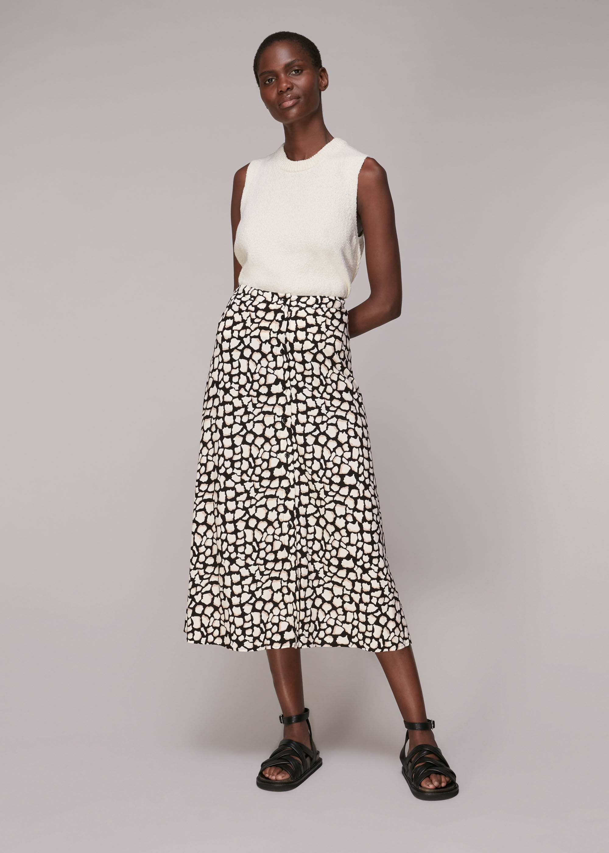 Giraffe denim mini skirt top