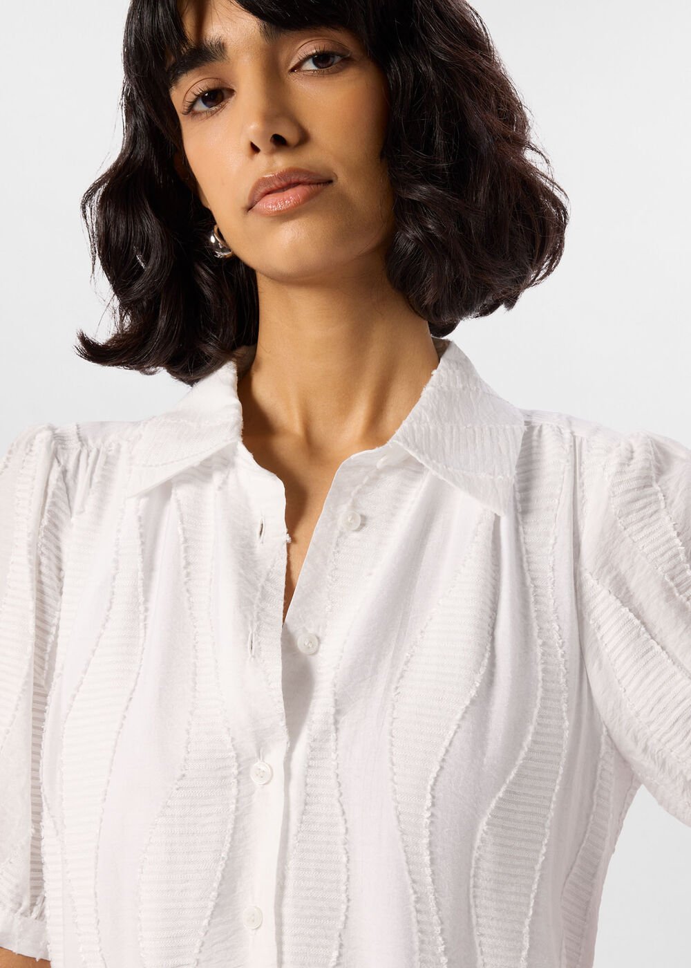 Textured Drop Waist Midi Dress