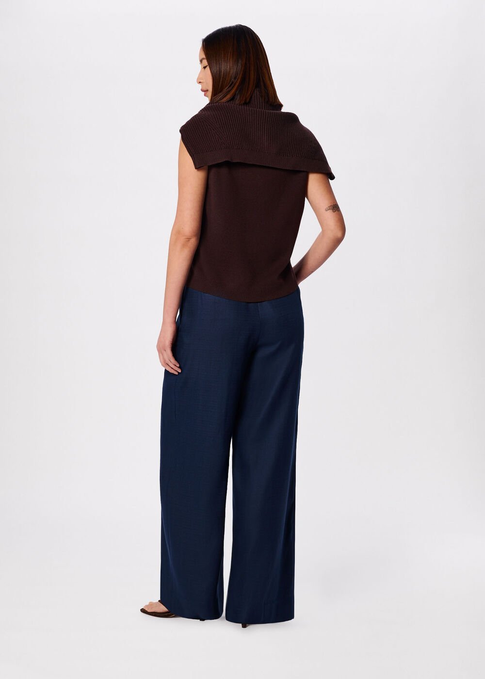 Wide Leg Hopsack Trouser