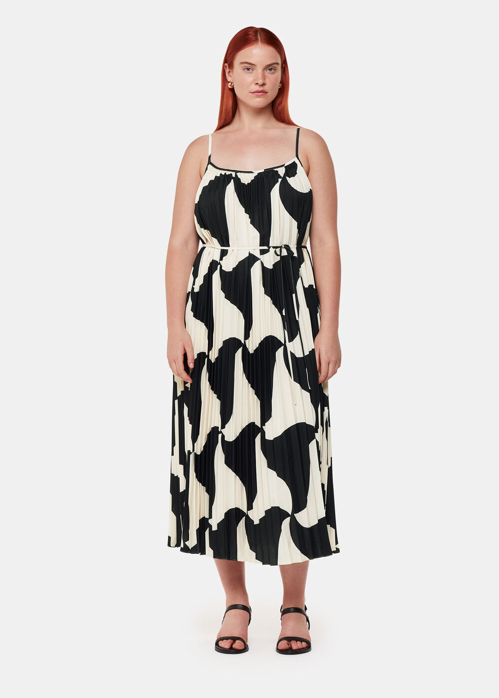 Triangle Swirl Pleated Dress