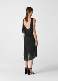 Evena Fringe Detail Dress Black