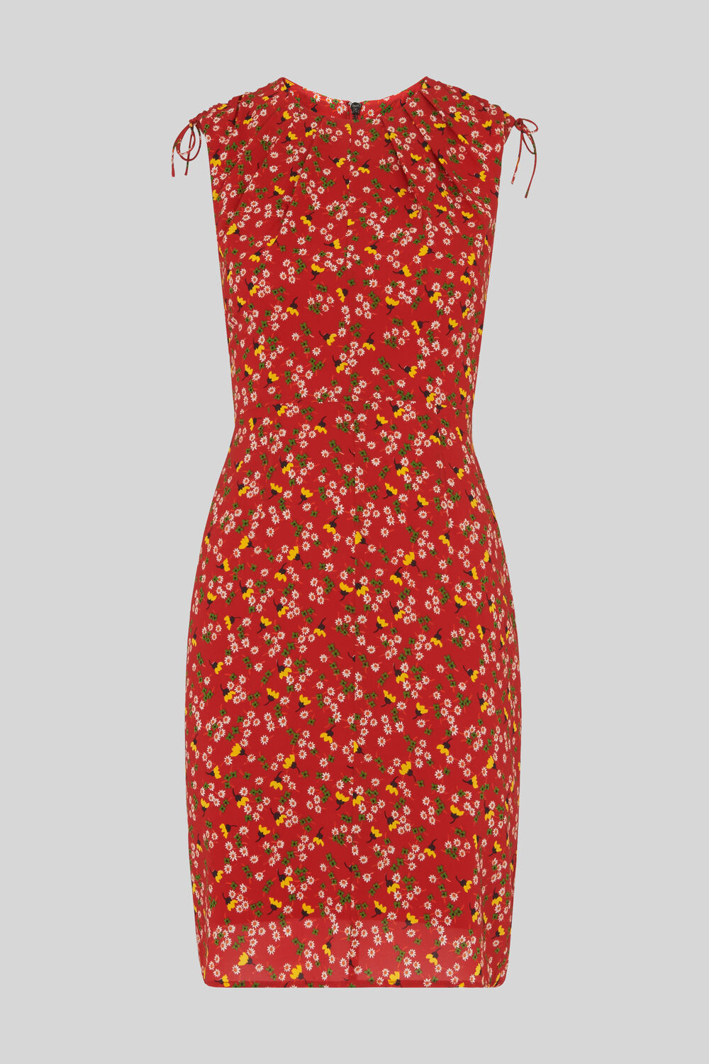 Peony Print Silk Bodycon Red/Multi