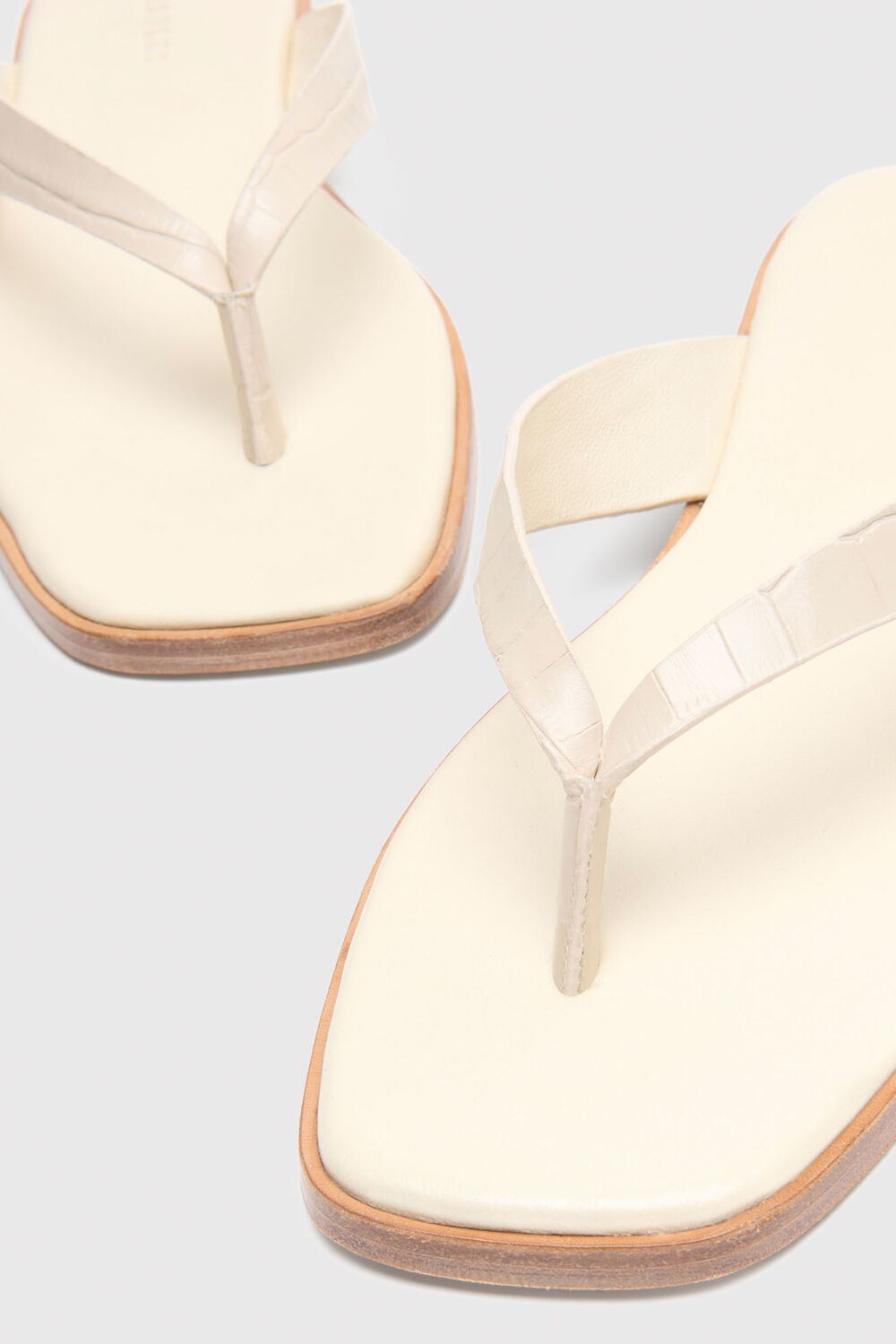 White Croc Embossed Flip Flop