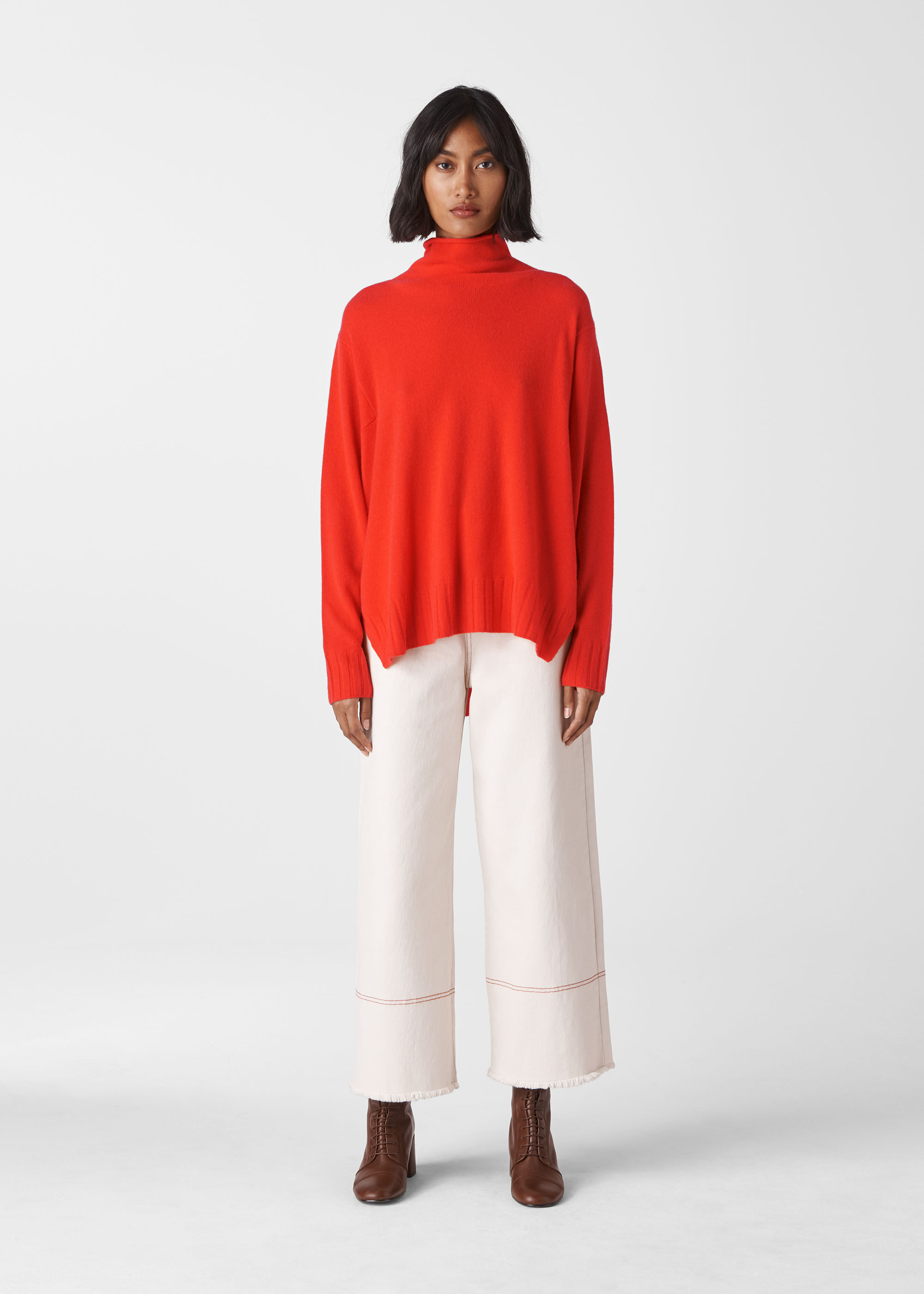 Funnel neck new arrivals cashmere sweater