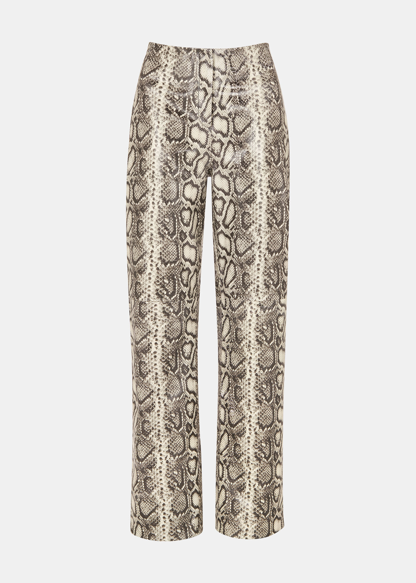 Multicolour Snake Print Leather Trousers | WHISTLES | Whistles UK