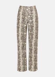 Snake Print Leather Trousers
