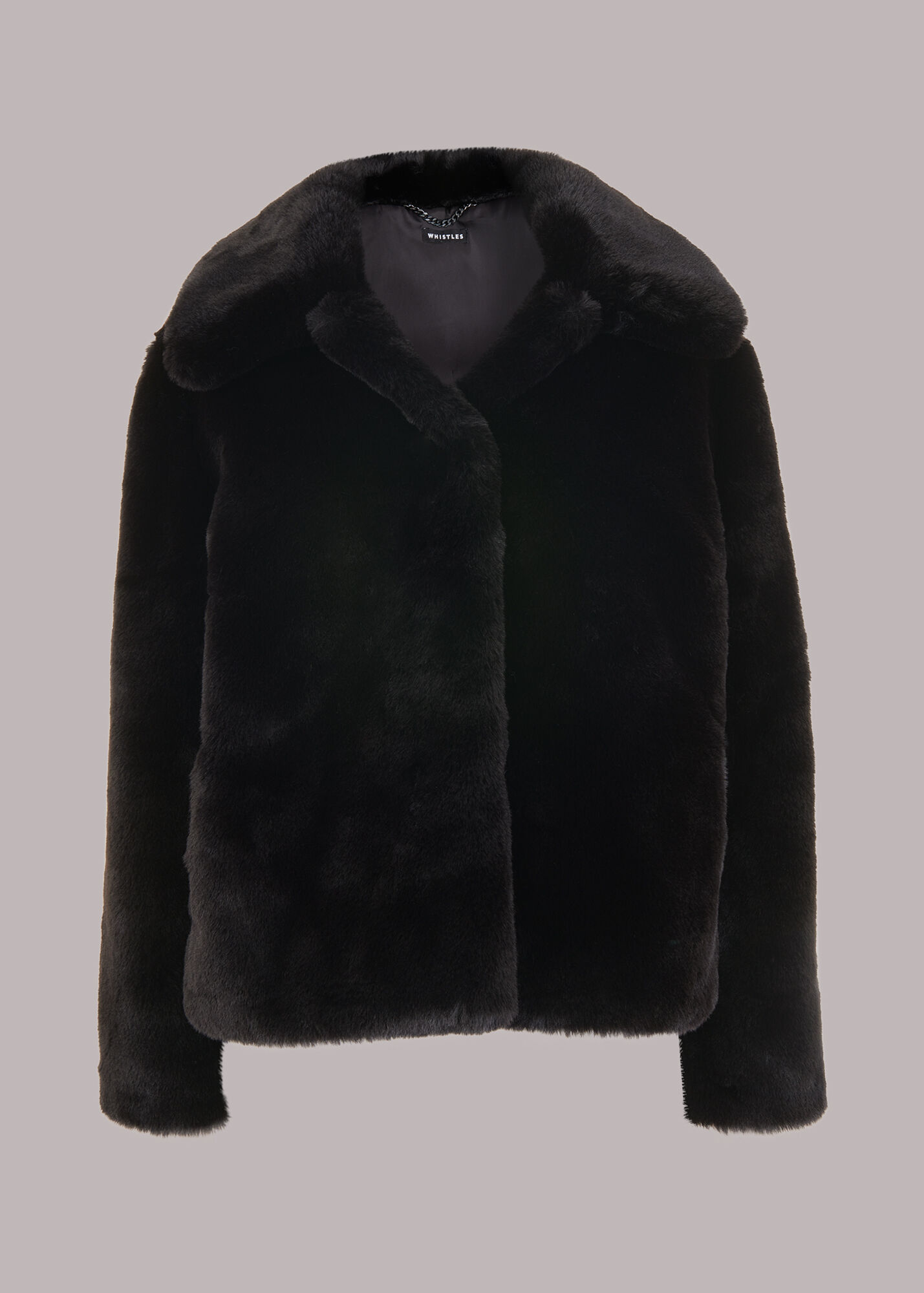 Black Drew Faux Fur Coat WHISTLES Whistles US