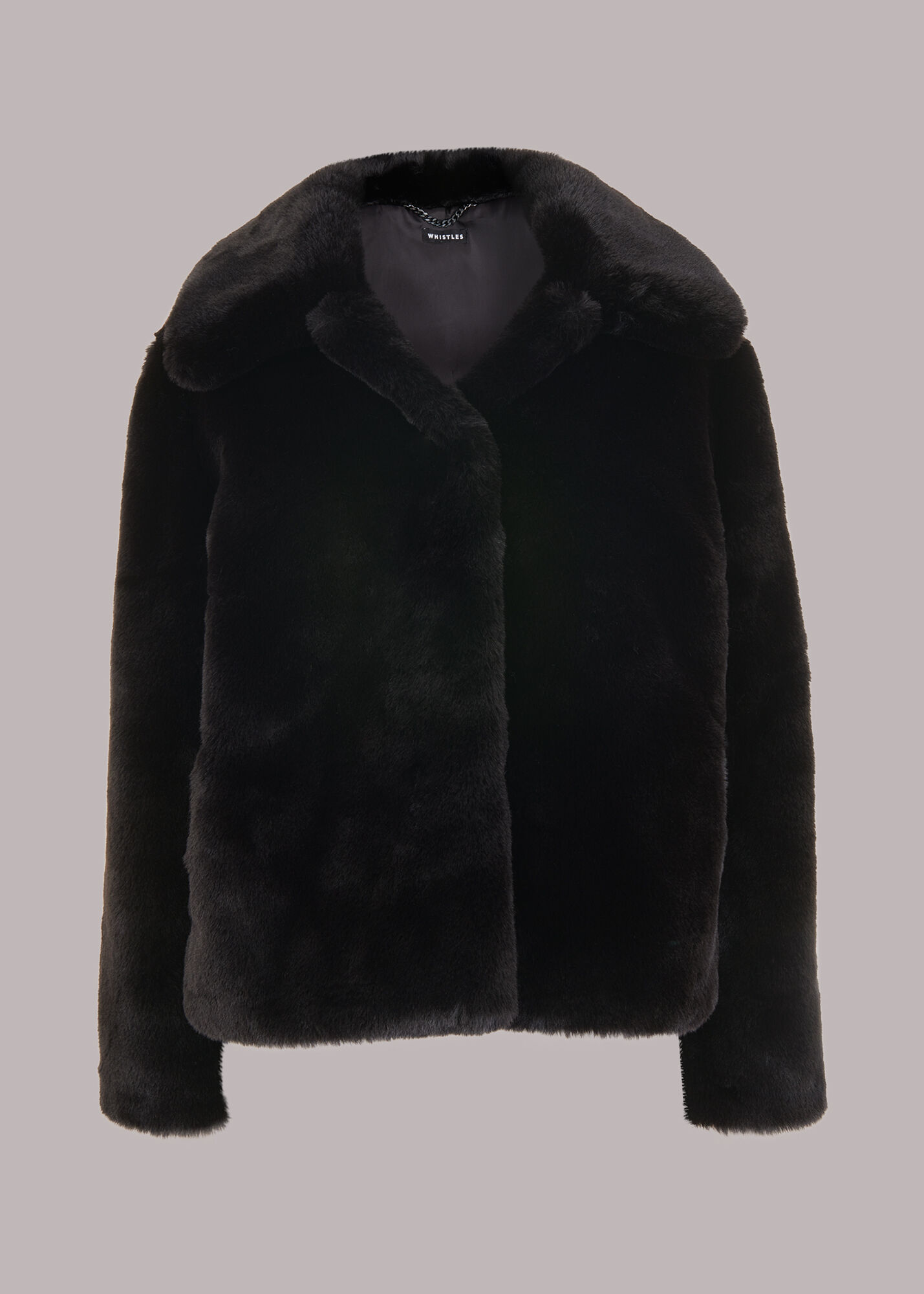 Black Drew Faux Fur Coat | WHISTLES