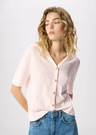 Ella V Neck Button Through Tee