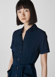 Montana Longline Shirt Dress Navy