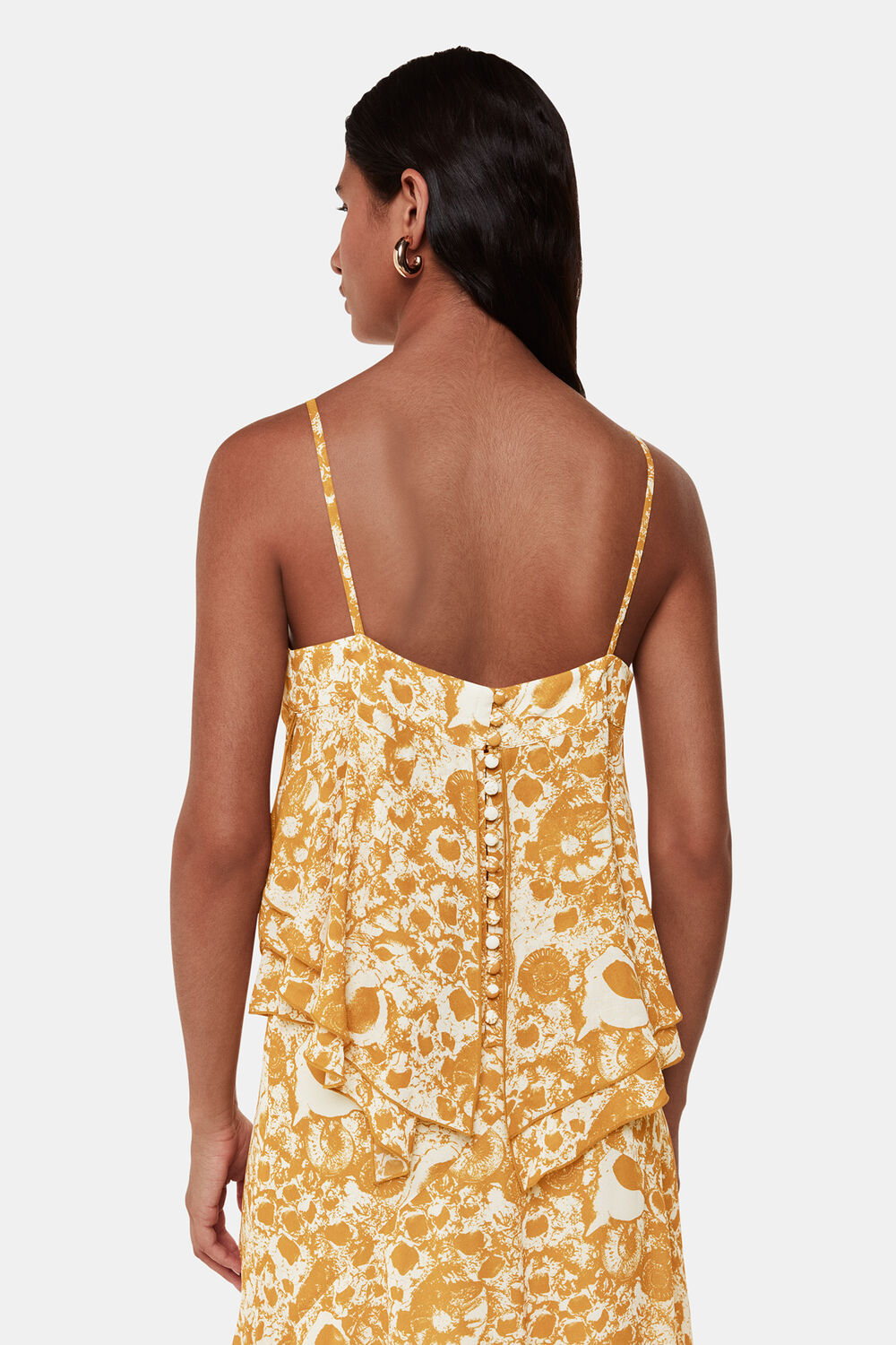 Yellow Seashore Print Cami Top