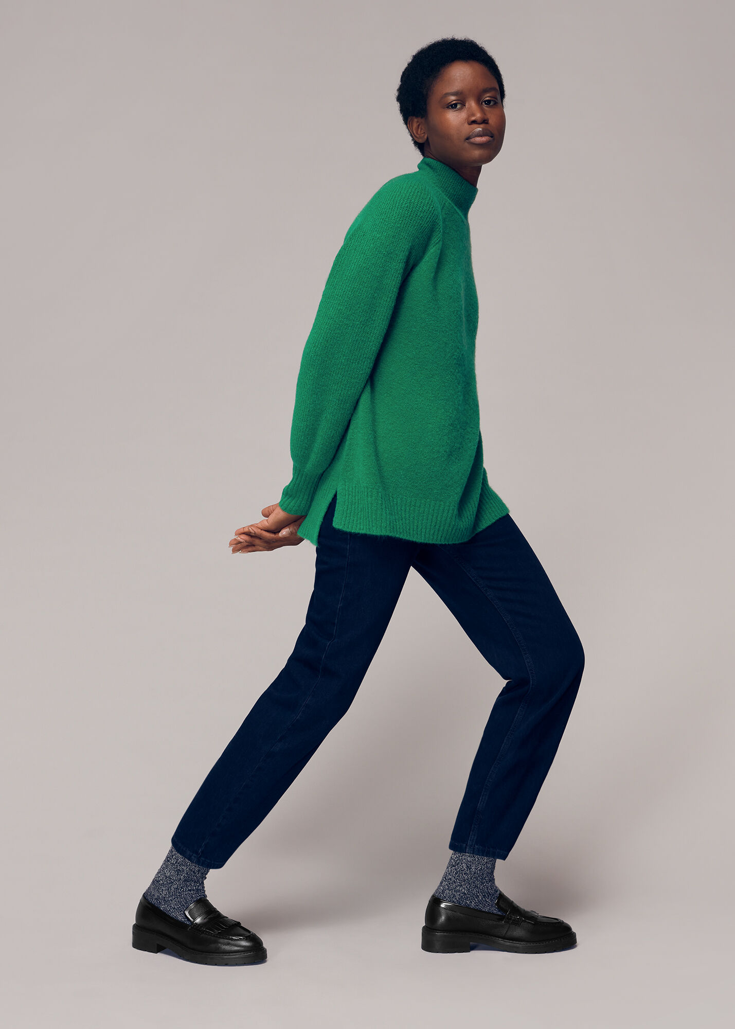 Green Full Sleeve Knitted Jumper WHISTLES Whistles