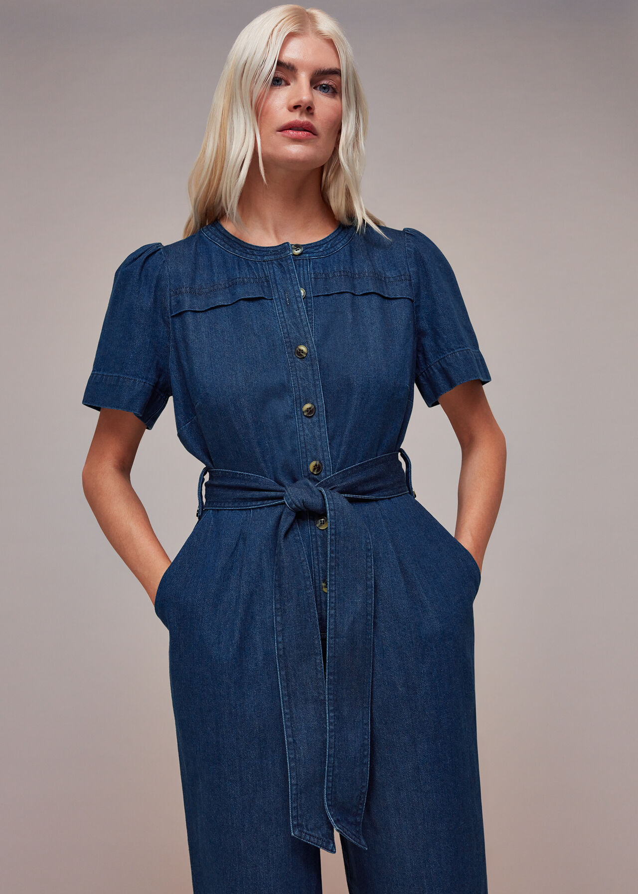 Petite Alana Denim Jumpsuit