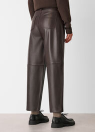 Leather Barrel Leg Trouser