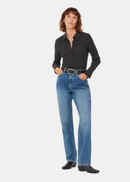 Plisse Button Front Shirt
