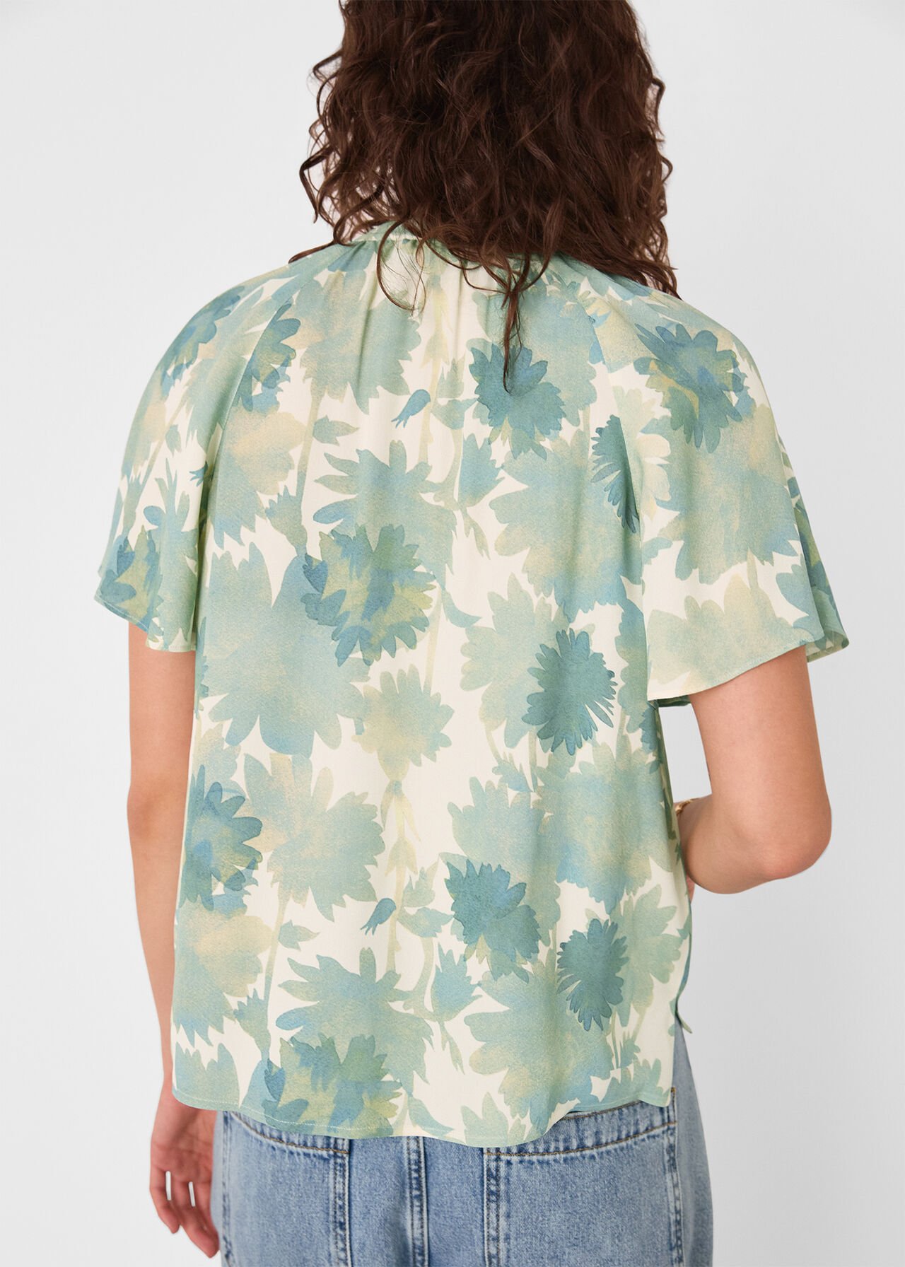 Floral Tie Neck Blouse