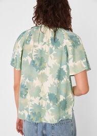 Floral Tie Neck Blouse