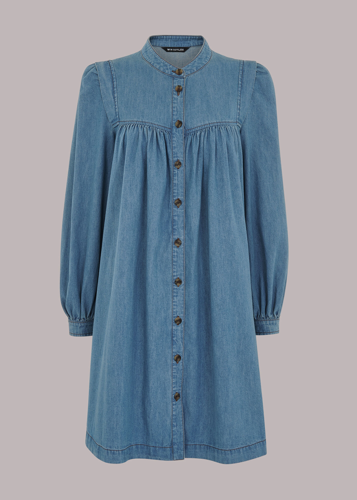 Denim Chambray Denim Trapeze Dress | WHISTLES | Whistles US |