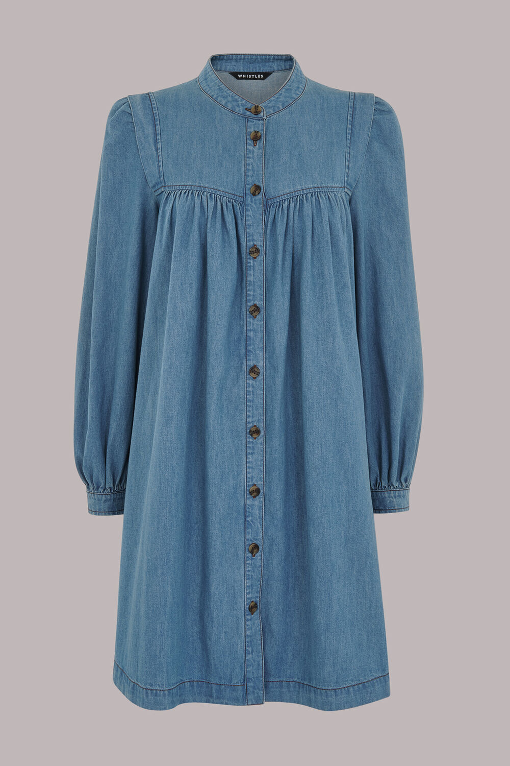 Chambray Denim Trapeze Dress
