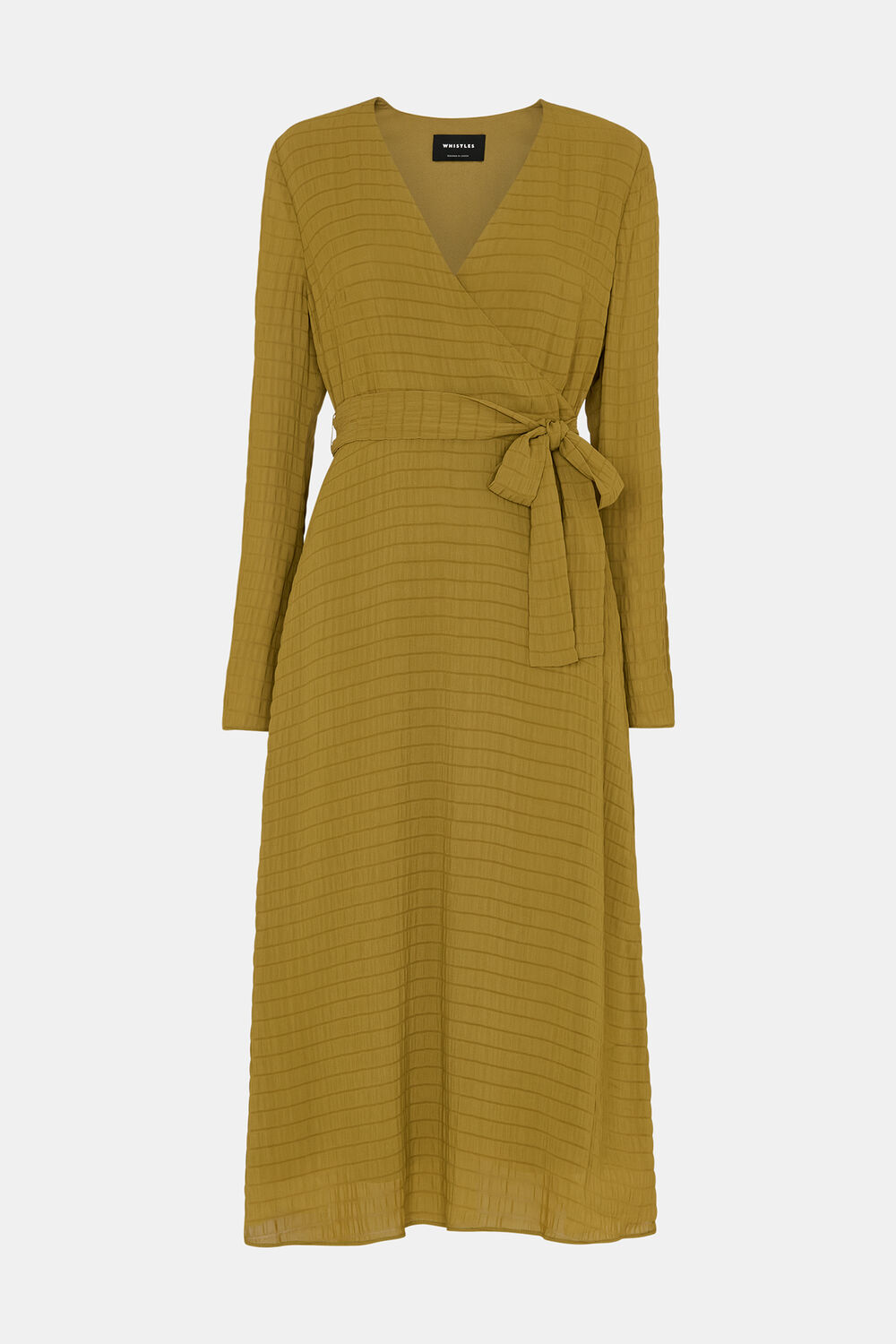 Olive Alex Textured Wrap Midi Dress