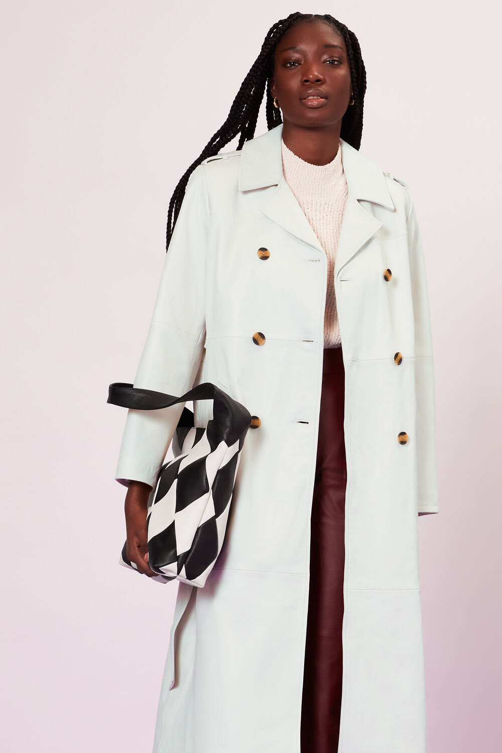 Gemma Leather Trench Coat