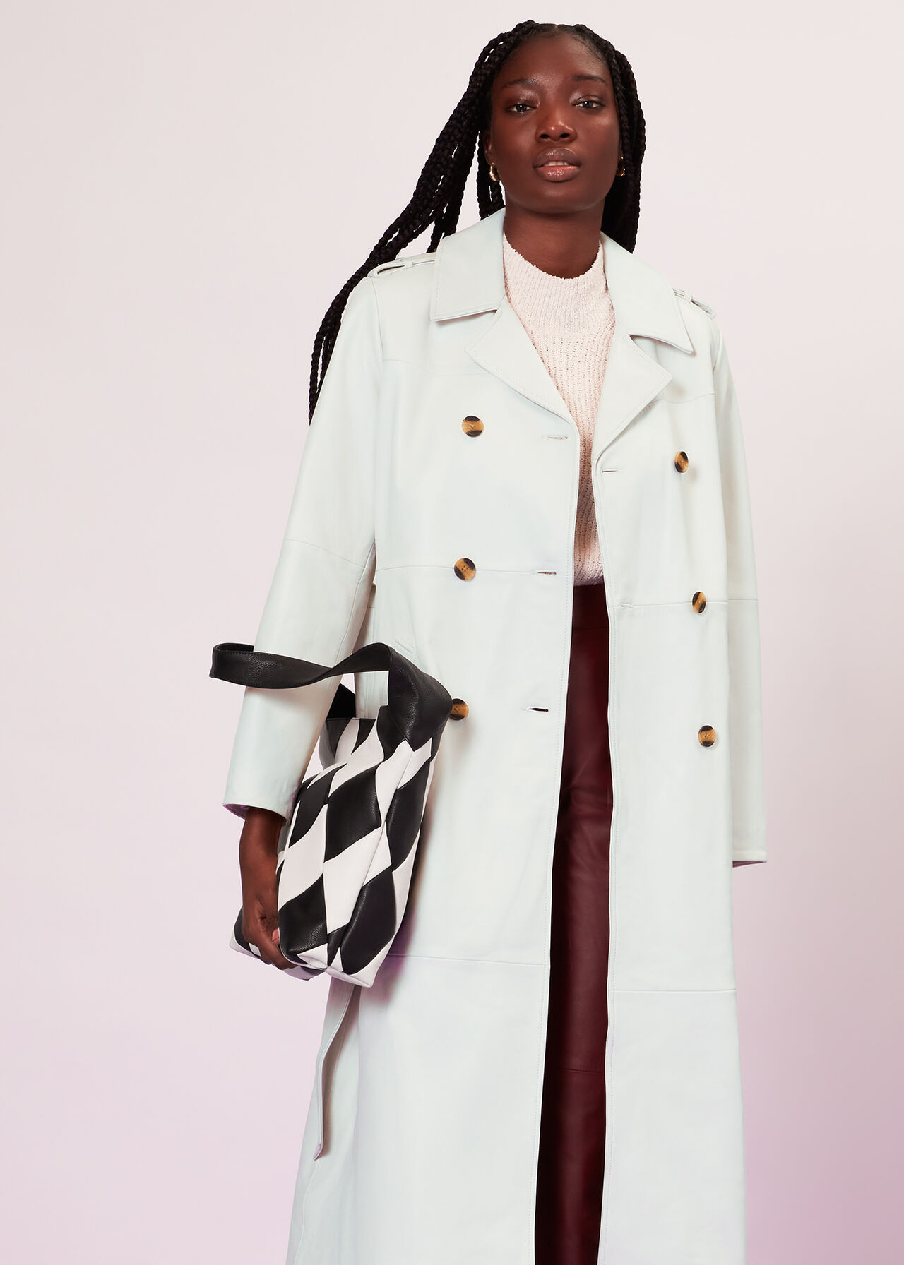 Gemma Leather Trench Coat