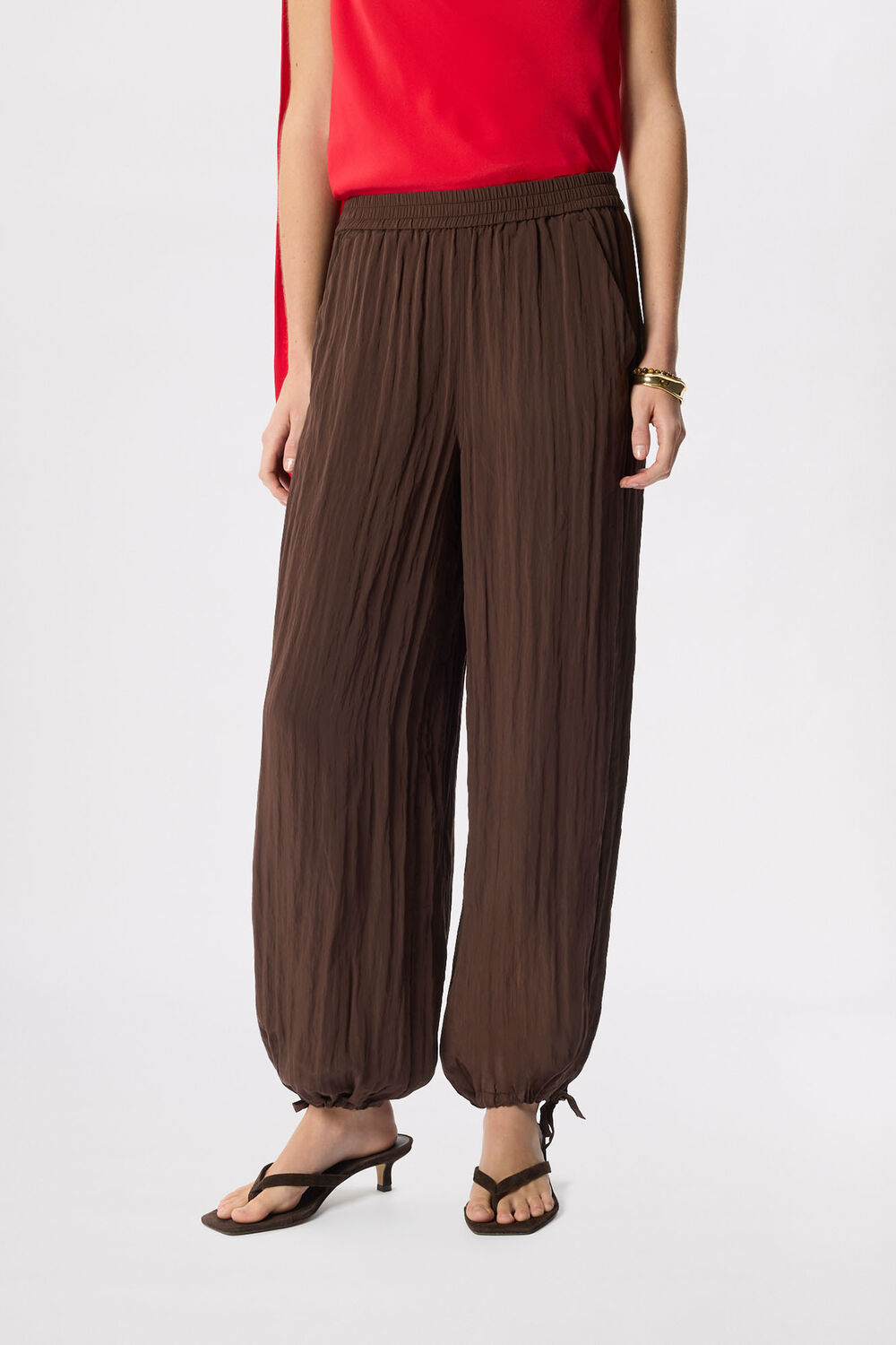 Balloon Tie Hem Trousers