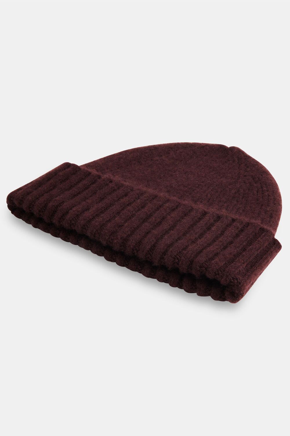 Chocolate Brushed Lambswool Beanie Hat