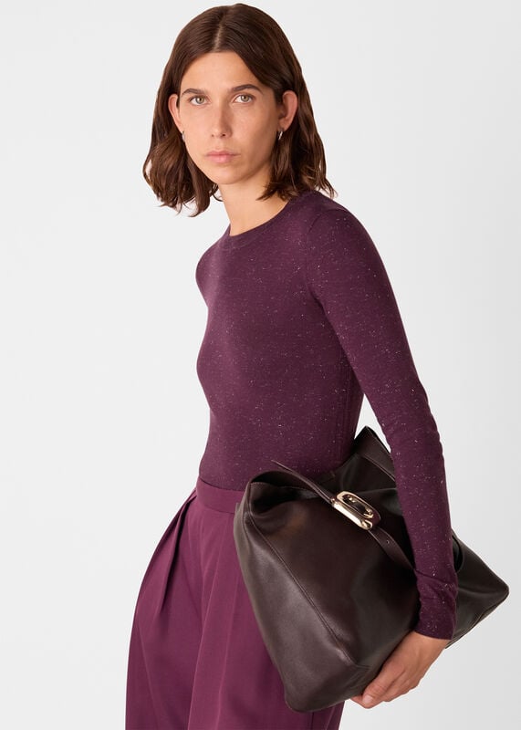Burgundy Annie Sparkle Crew Neck