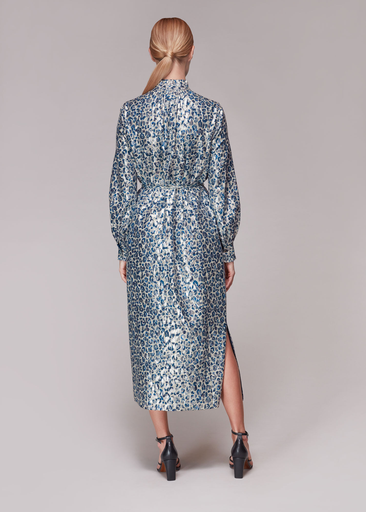 Multicolour Animal Metallic Silk Mix Dress