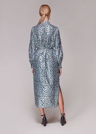 Animal Metallic Silk Mix Dress