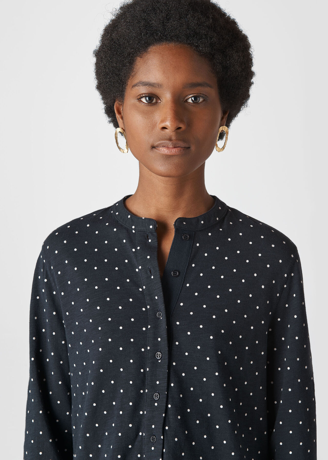 Spot Slub Cotton Jersey Shirt