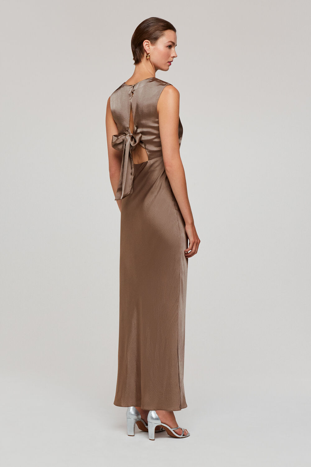 Cowl Neck Satin Maxi Dress