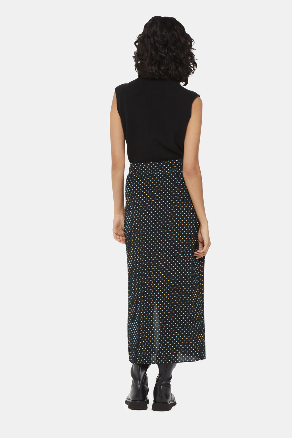 Scattered Hearts Midi Skirt