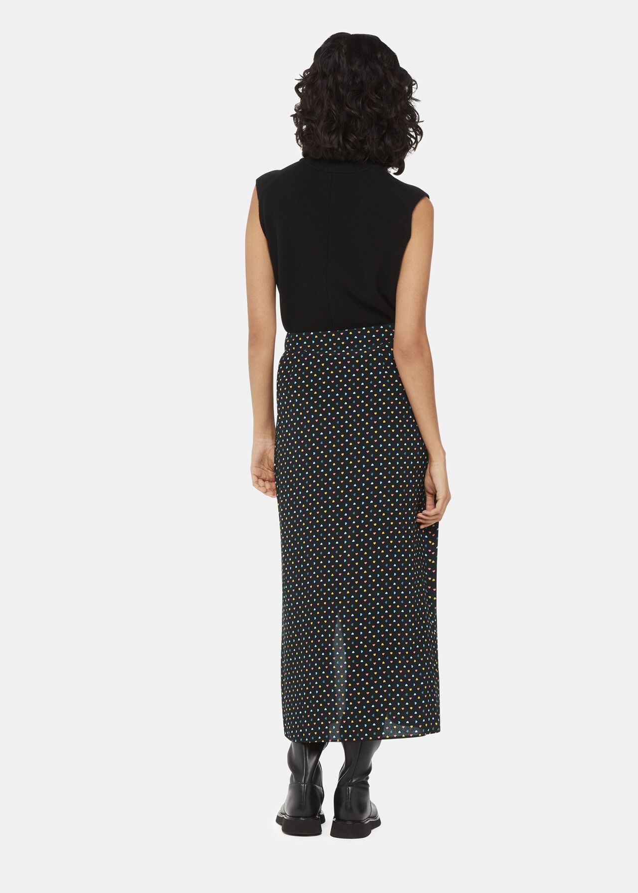 Scattered Hearts Midi Skirt