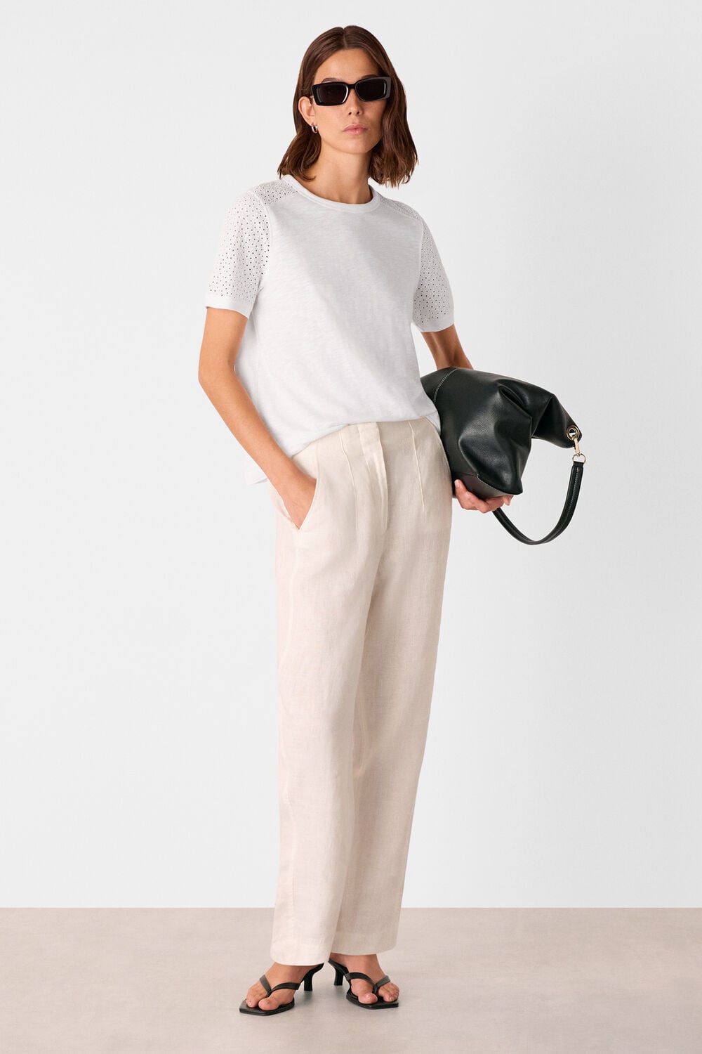 Broderie Sleeve Detail Tee