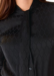 Diamond Jacquard Scarf Blouse