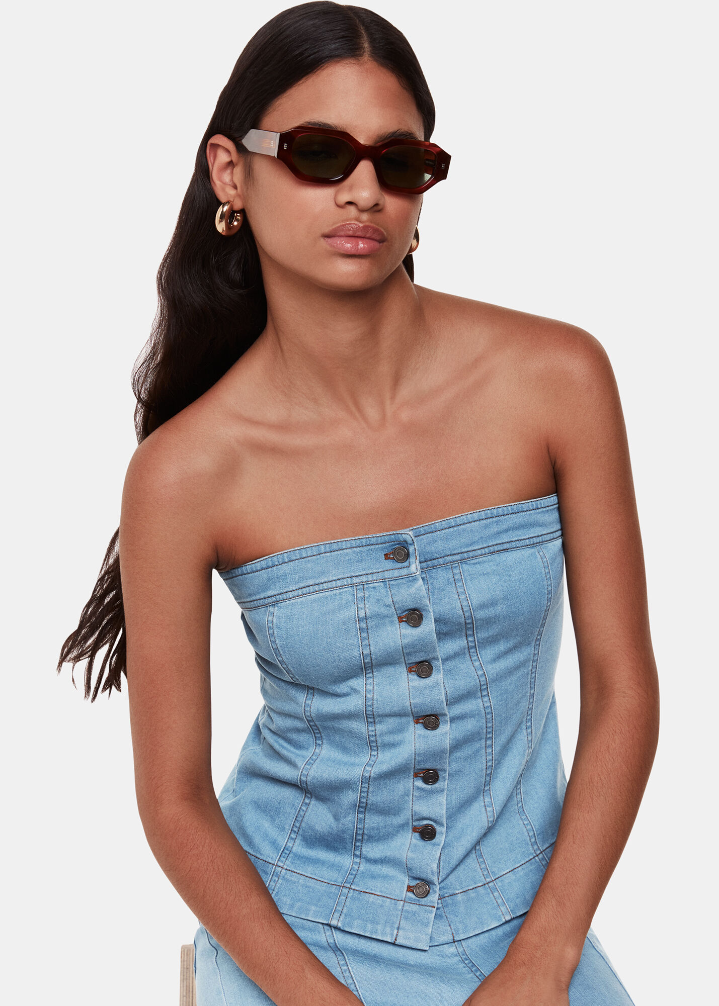 トップス TAYLOR OPAL DENIM BUSTIER ameri vintage Ameri（アメリ）の「TAYLOR OPAL DENIM BUSTIER（その他トップス