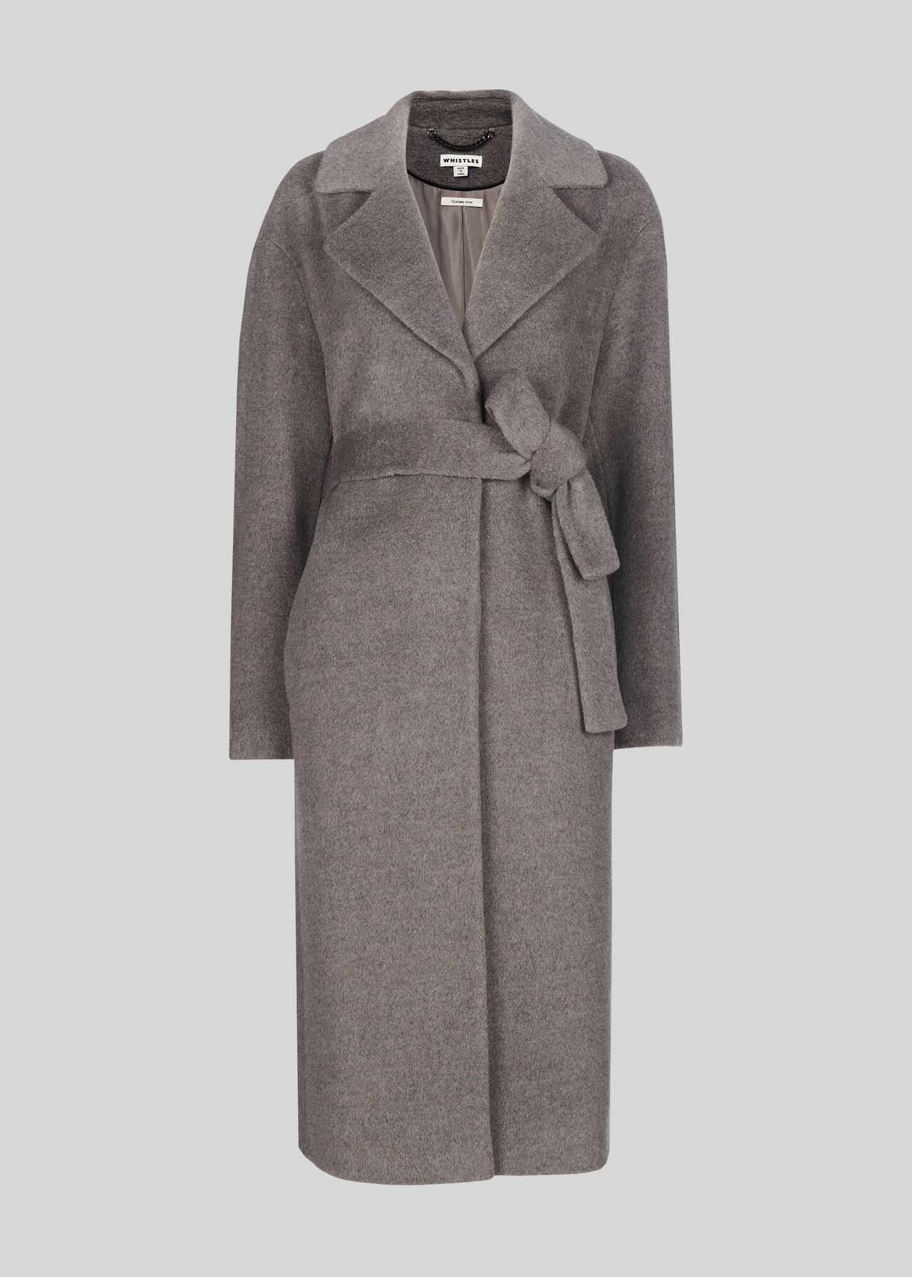 Grey Darcey Drawn Belted Wrap Coat | WHISTLES