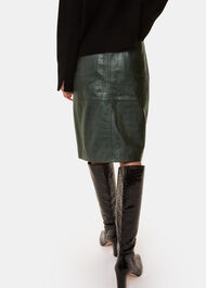 Delia Croc Leather Skirt