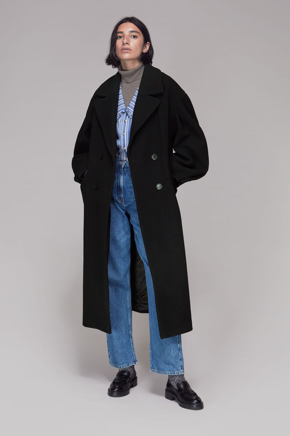 Indira Puff Sleeve Wool Coat