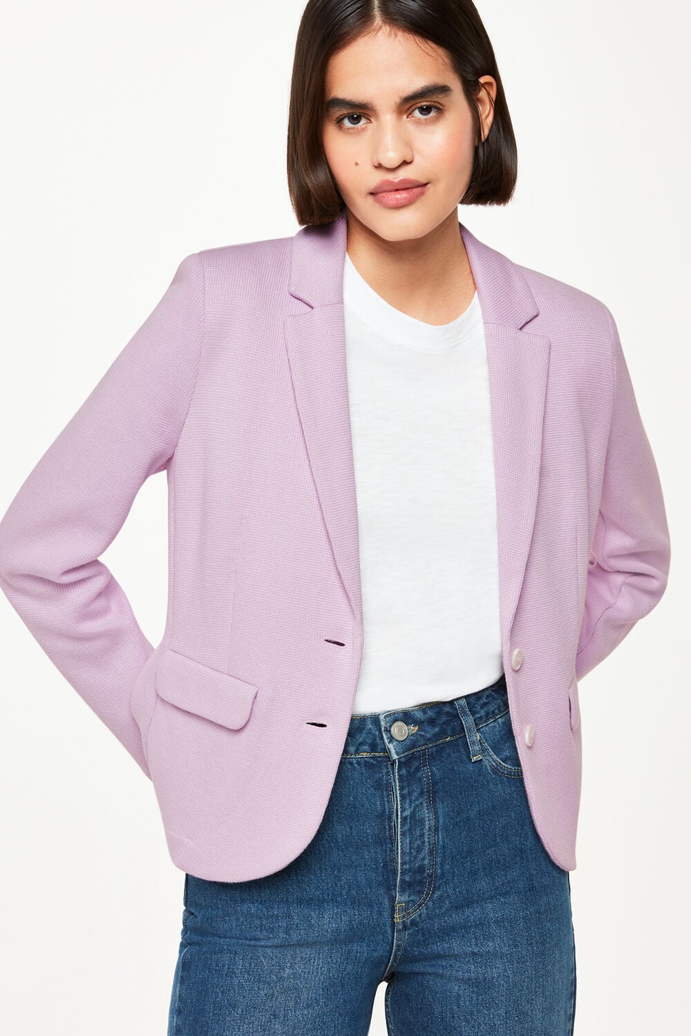 Lilac Slimline Jersey Jacket