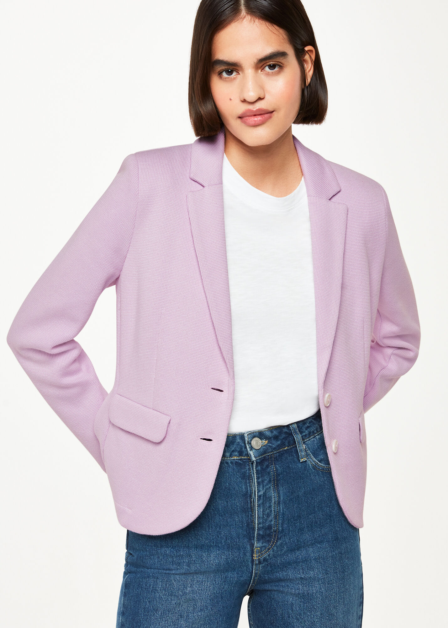 Lilac Slim Jersey Jacket WHISTLES