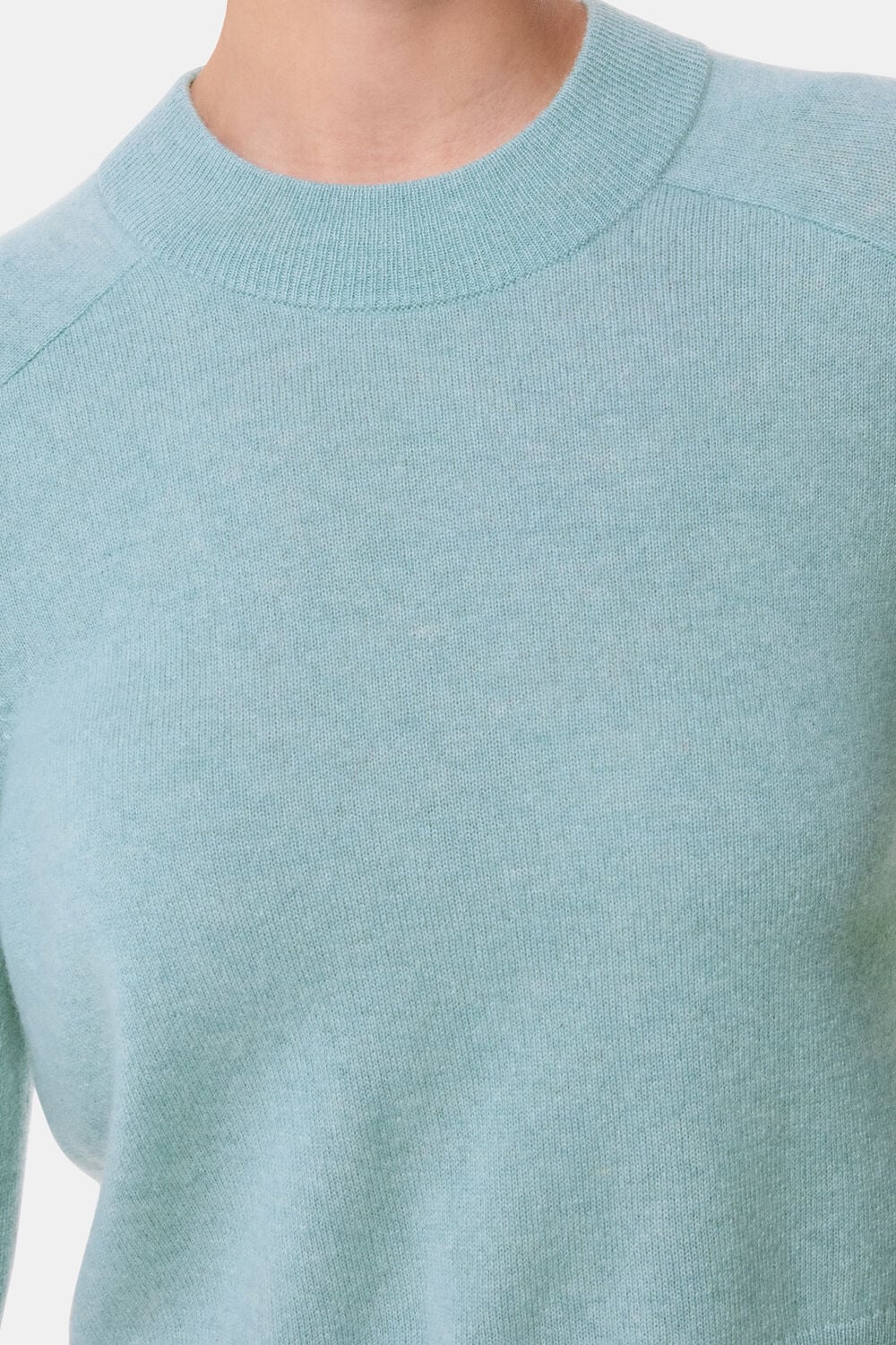 Pale Blue Cashmere Crop Crew