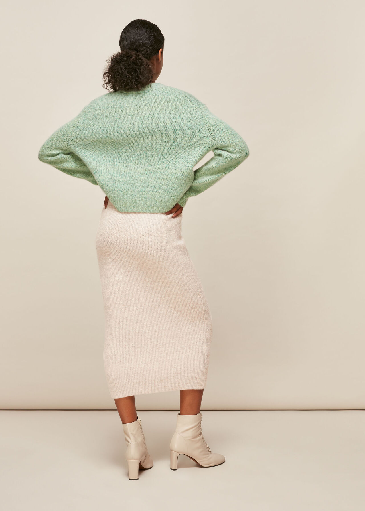 Ribbed Knitted Tube Skirt