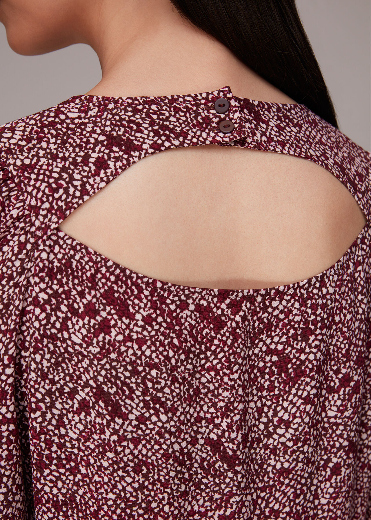 Rough Weave Cut Out Peplum Top