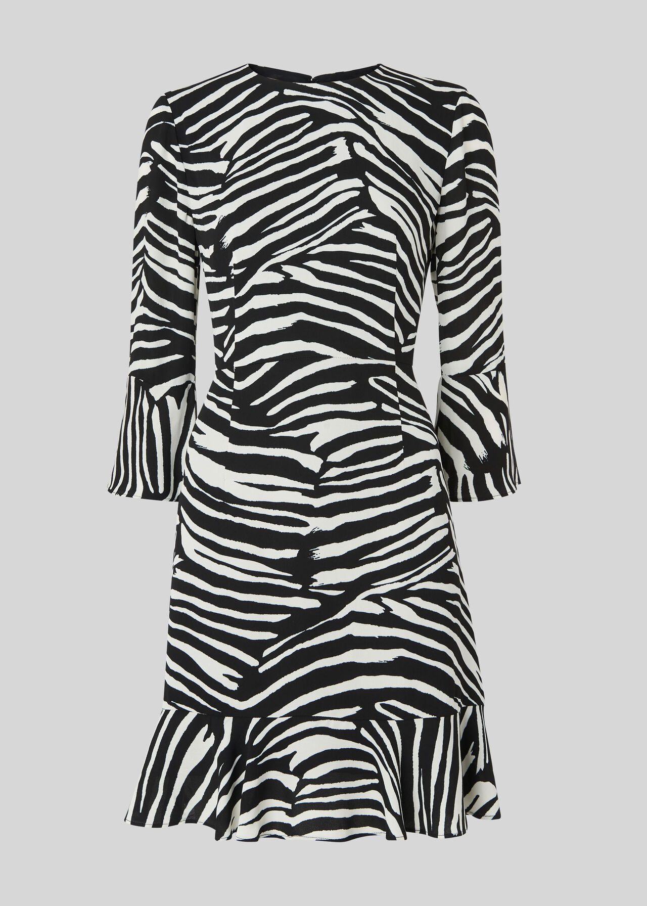 Zebra Print Flippy Dress Black/White