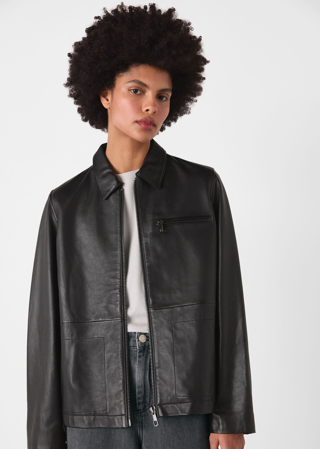 Kate Zip Leather Jacket